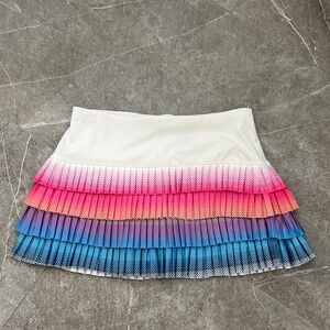 Lucky in Love Gradient Pleated Mini Skirt - Pink, Orange, Blue